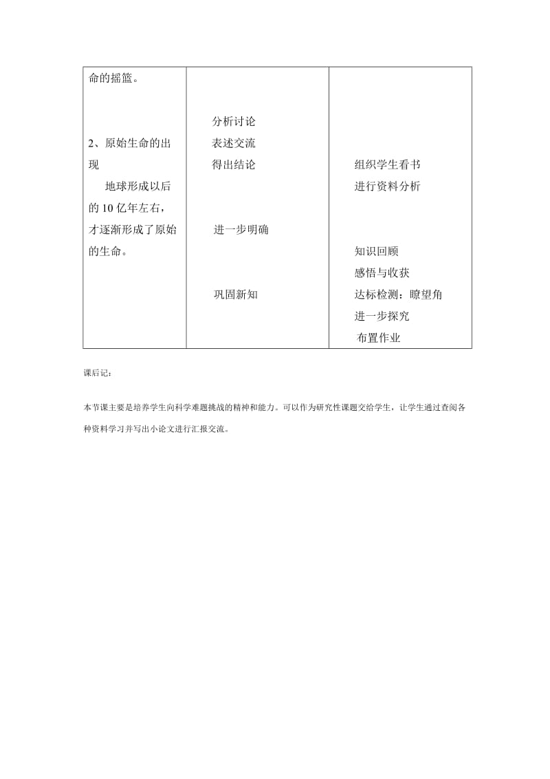 2019-2020年《地球上生命的起源》word教案之三.doc_第2页