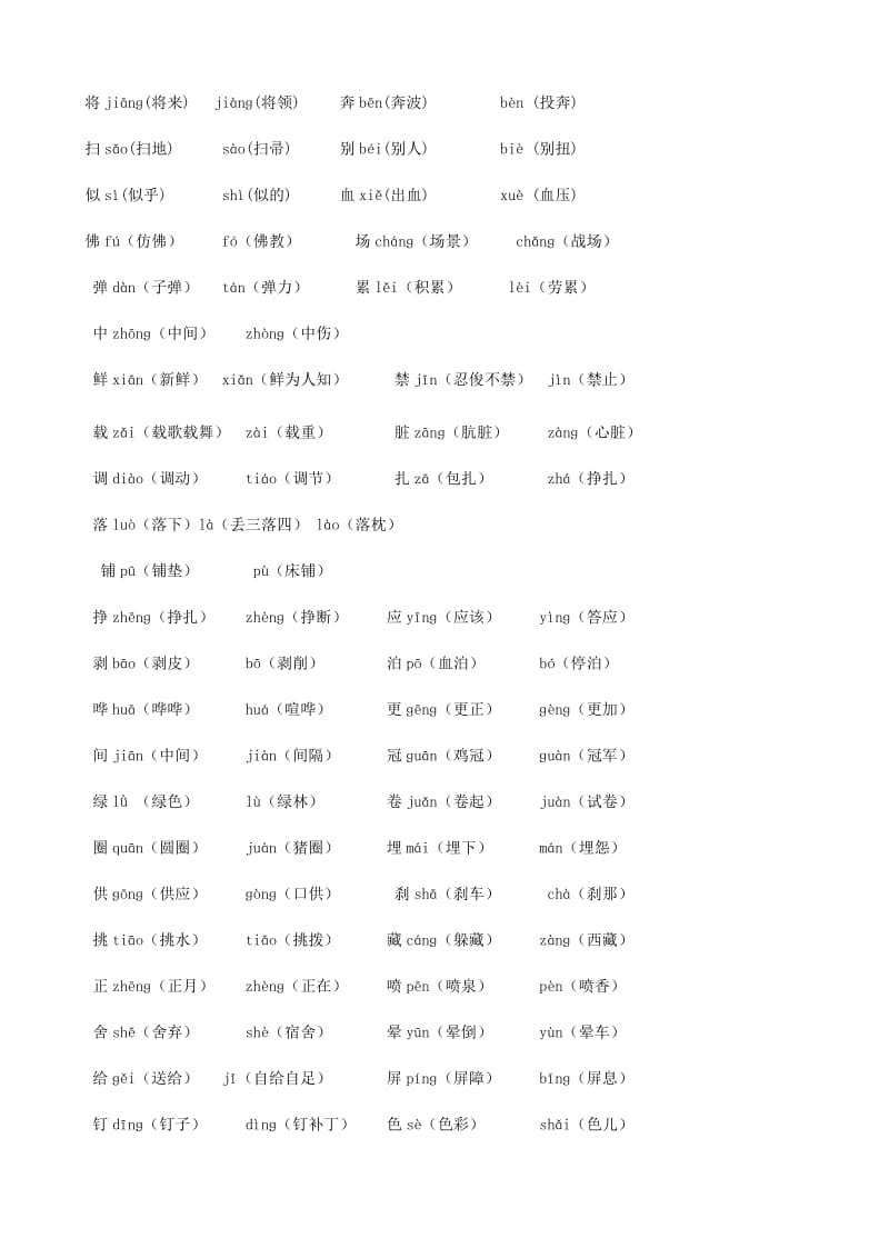 2019年六年级语文总复习资料 多音字.doc_第2页