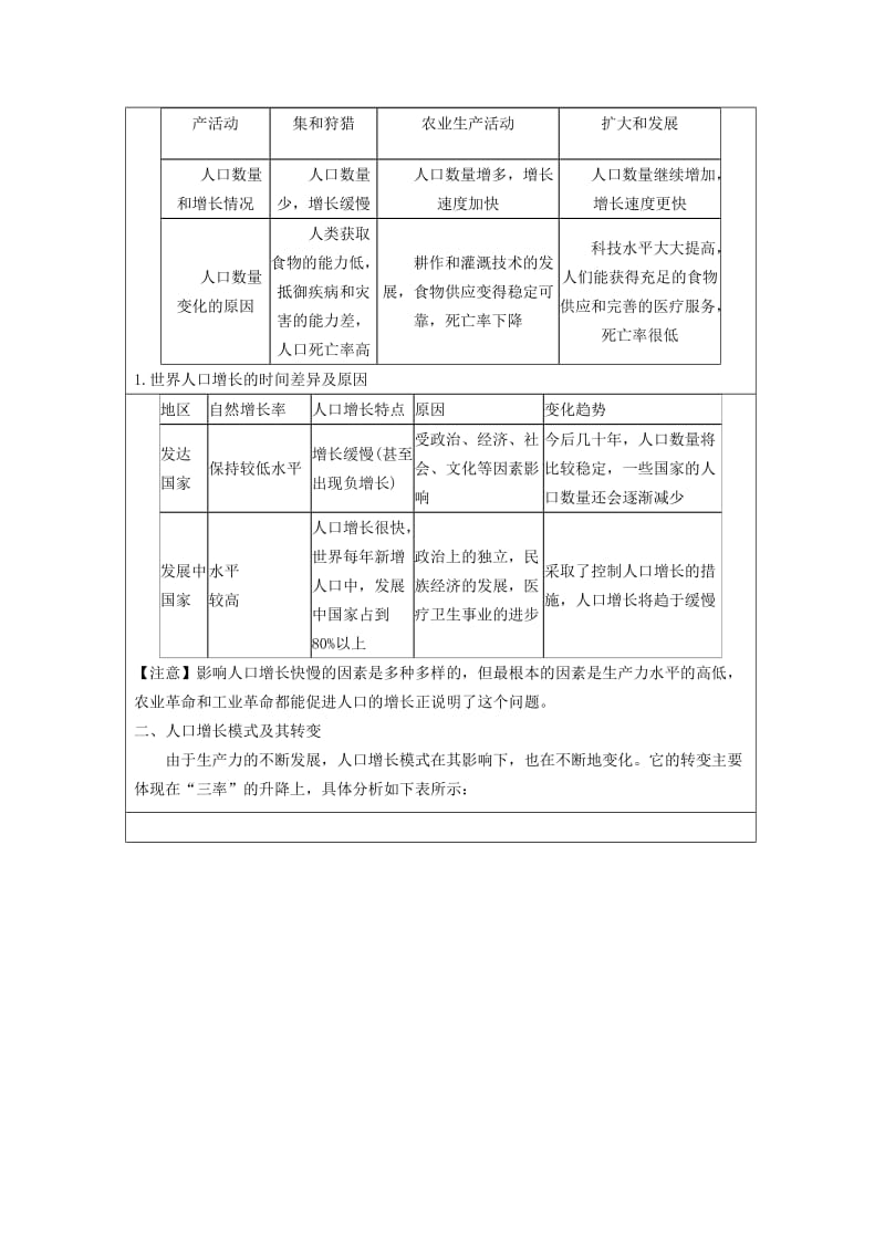 2019-2020年人教版高中地理必修二1.1《人口的数量变化》word同步学案.doc_第3页