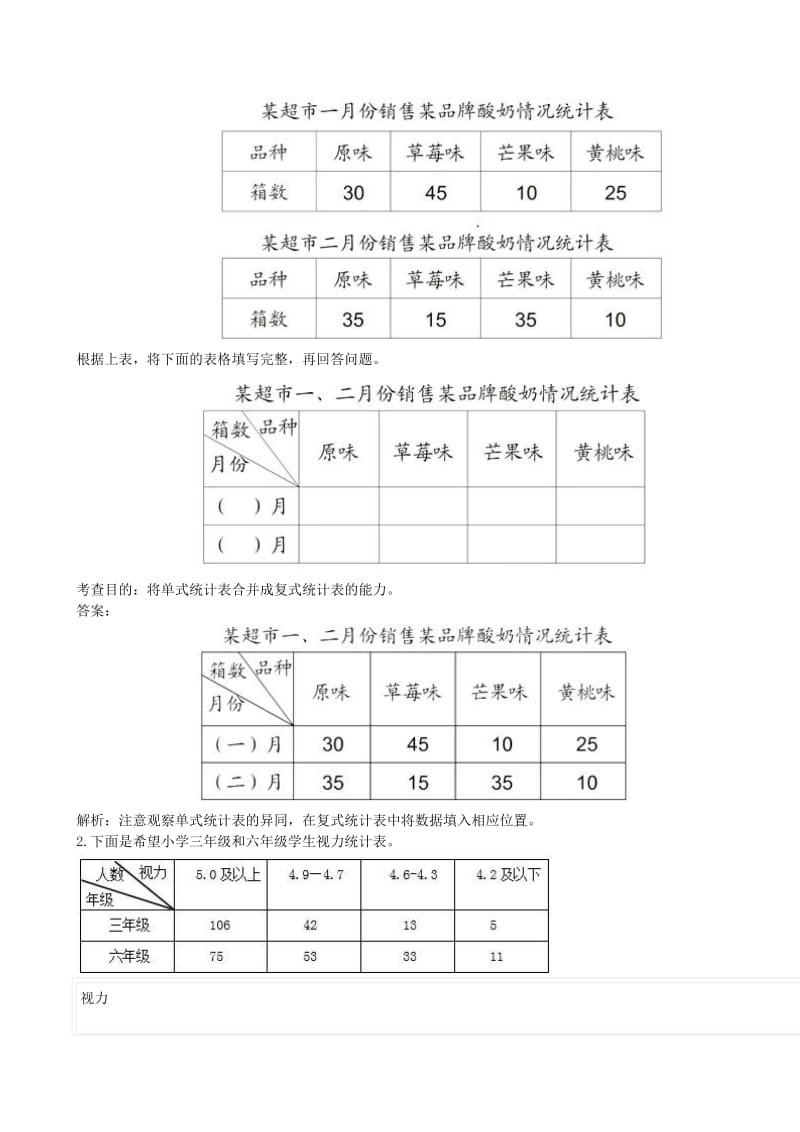 2019年三年级数学下册 3.统计单元试卷 新人教版.doc_第2页