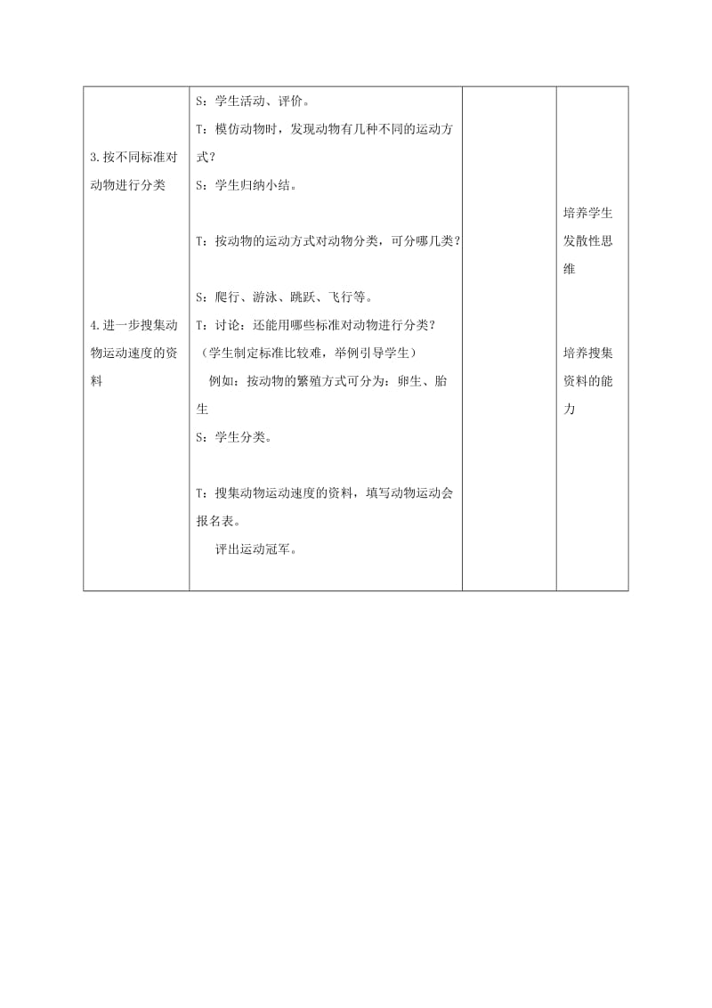 2019年四年级科学上册动物运动会2教案冀教版.doc_第2页