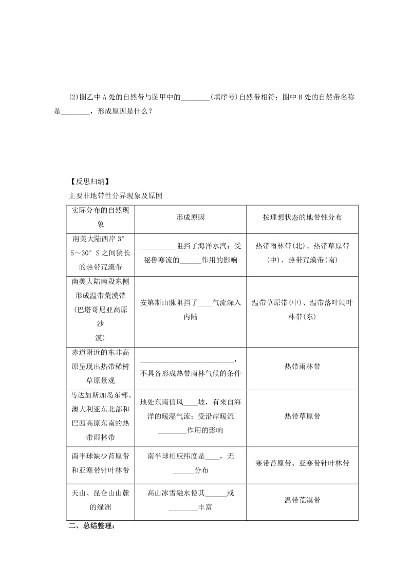 2019-2020年高三地理 3.2 自然环境的整体性和差异性 自然环境的差异性（第2课时）导学案.doc_第3页