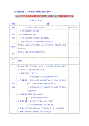 2019-2020年人教版高中歷史選修一教案：9-2 維新運動的興起.doc