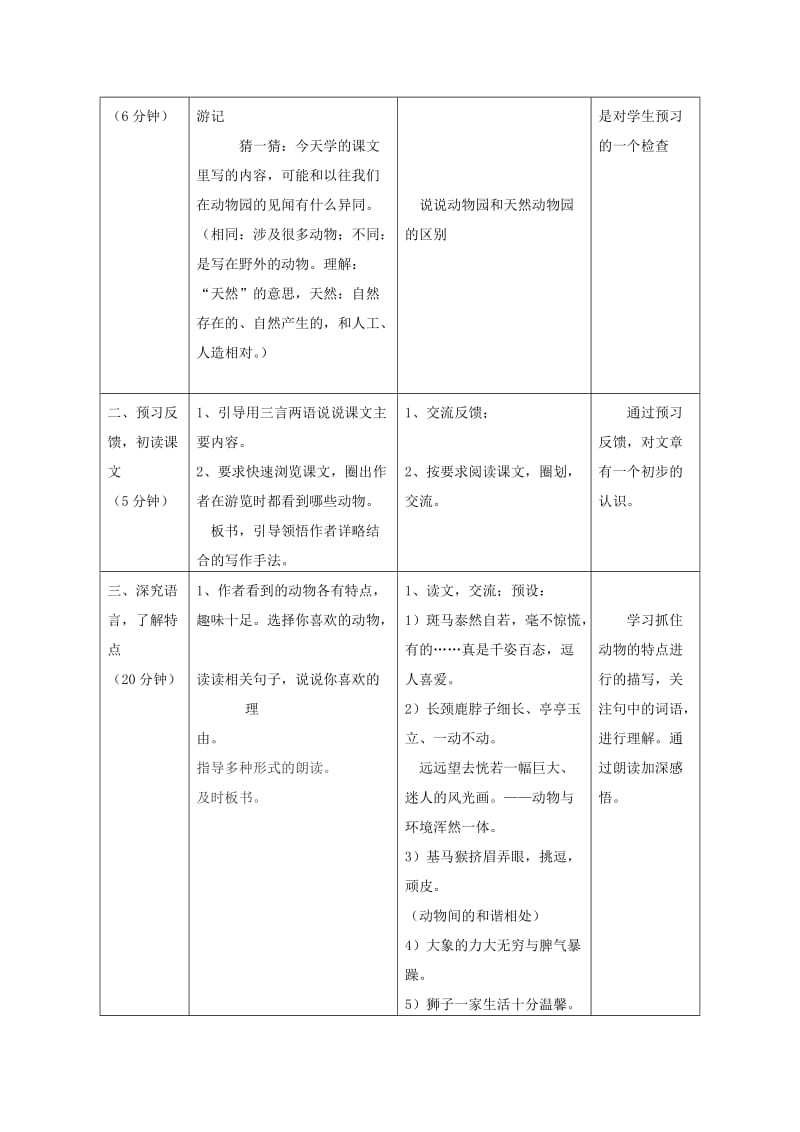 2019年六年级语文上册 天然动物园漫游记教案1 北京版.doc_第2页