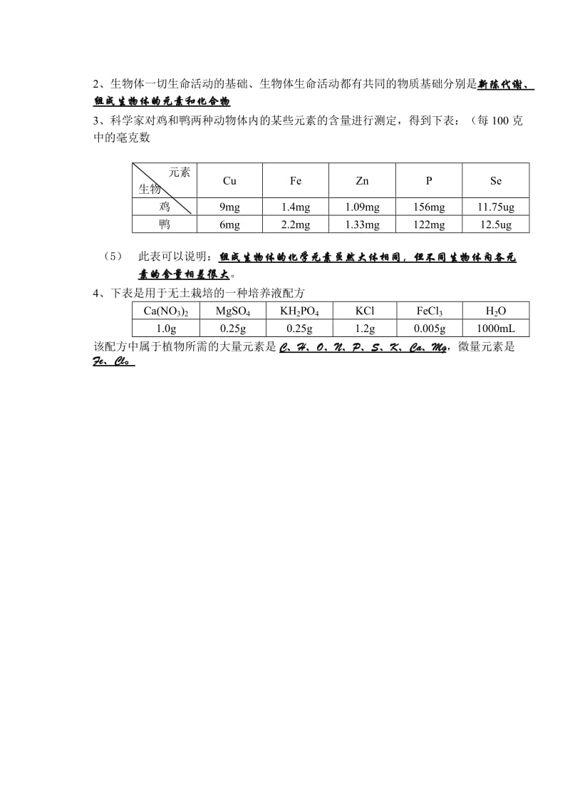 2019-2020年高一生物《组成生物体的化学元素》教学设计之一.doc_第3页