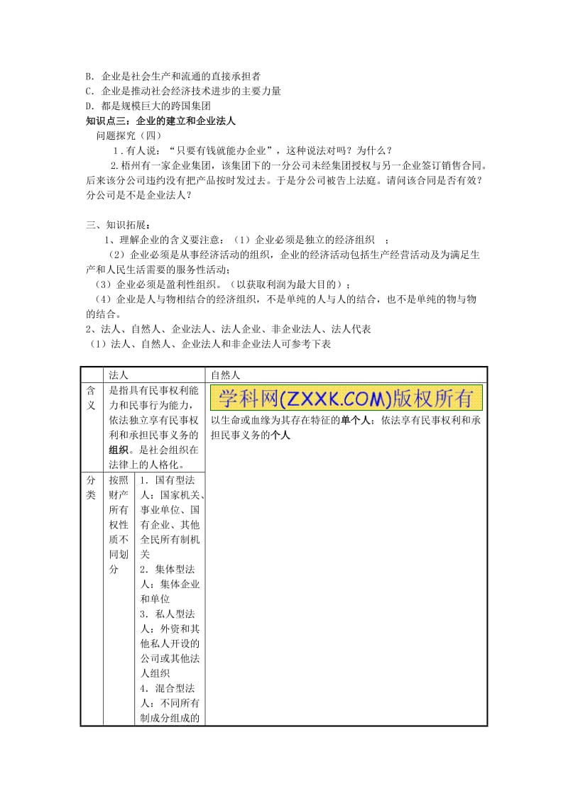 2019-2020年高一政治《企业及其作用》学案 新人教版.doc_第2页