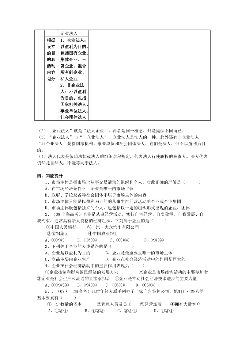 2019-2020年高一政治《企业及其作用》学案 新人教版.doc_第3页