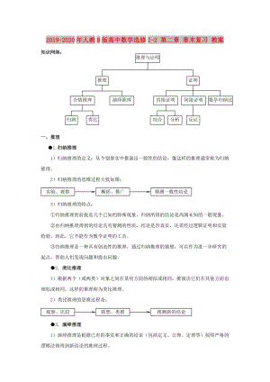 2019-2020年人教B版高中數(shù)學(xué)選修1-2 第二章 章末復(fù)習(xí) 教案.doc