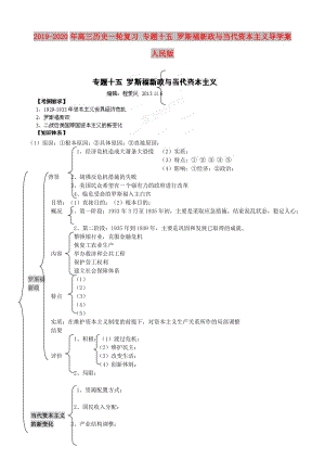 2019-2020年高三歷史一輪復習 專題十五 羅斯福新政與當代資本主義導學案 人民版.doc