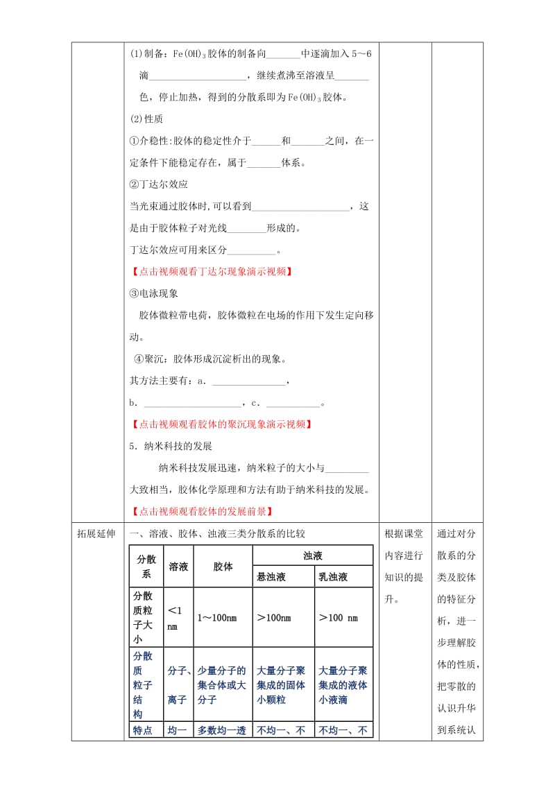 2019-2020年高一化学 2.1.2 分散系及其分类教学设计.doc_第3页