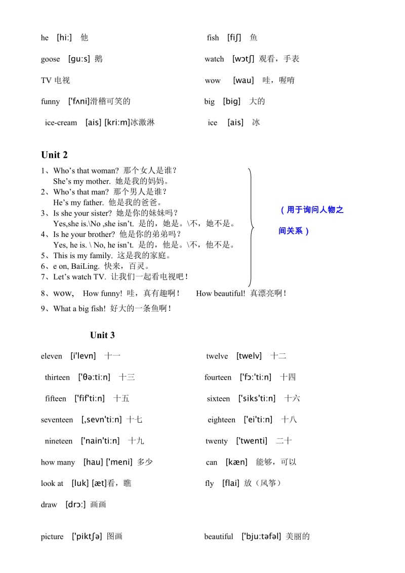 2019年三年级英语pep版下册复习资料带单词句型翻译音标近反义词.doc_第3页