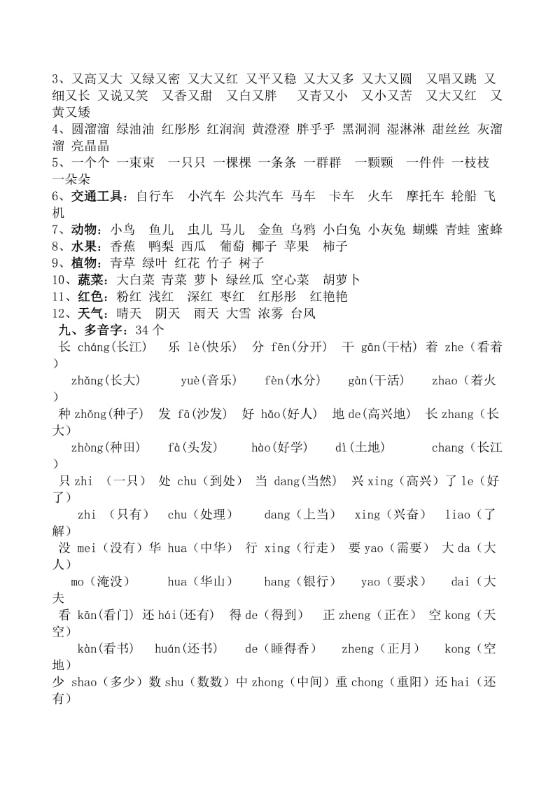 2019年一年级语文上册期末复习资料-语文S版小学一年级.doc_第3页