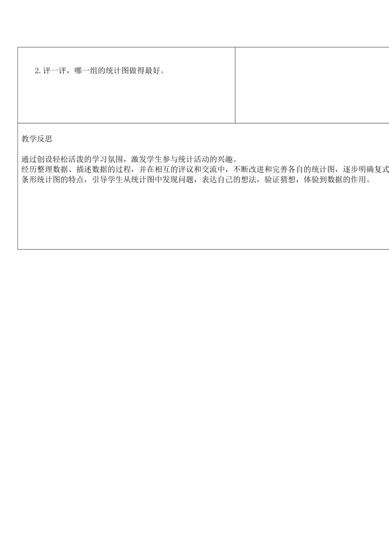 2019-2020年北师大数学第十一册《复式条形统计图》实践活动课教案.doc_第2页