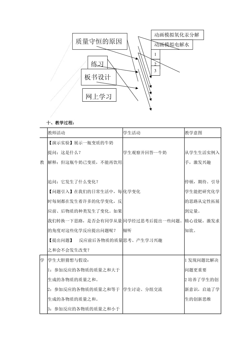 2019-2020年北京课改版化学九年《质量守恒定律》word教案.doc_第3页