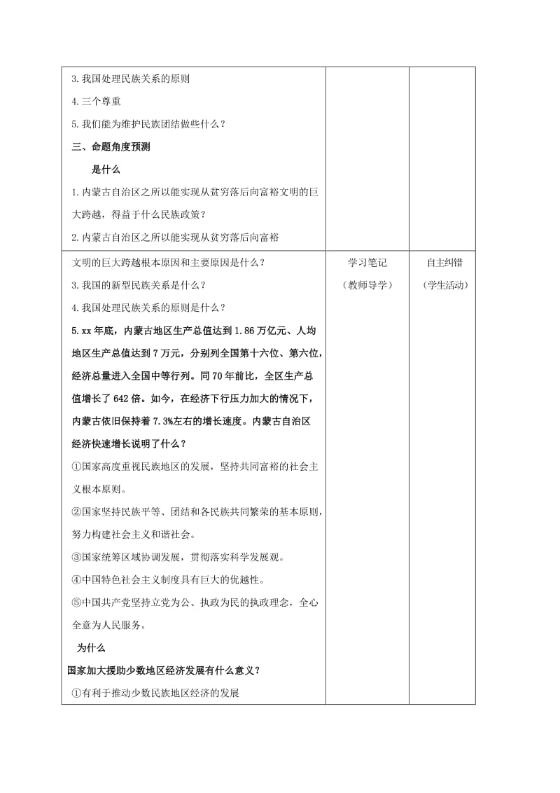 2019-2020年中考政治一轮复习专题四维护民族团结捍卫国家主权学案.doc_第2页