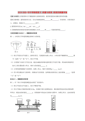 2019-2020年中考物理復(fù)習(xí) 質(zhì)量與密度 密度的測量學(xué)案.doc