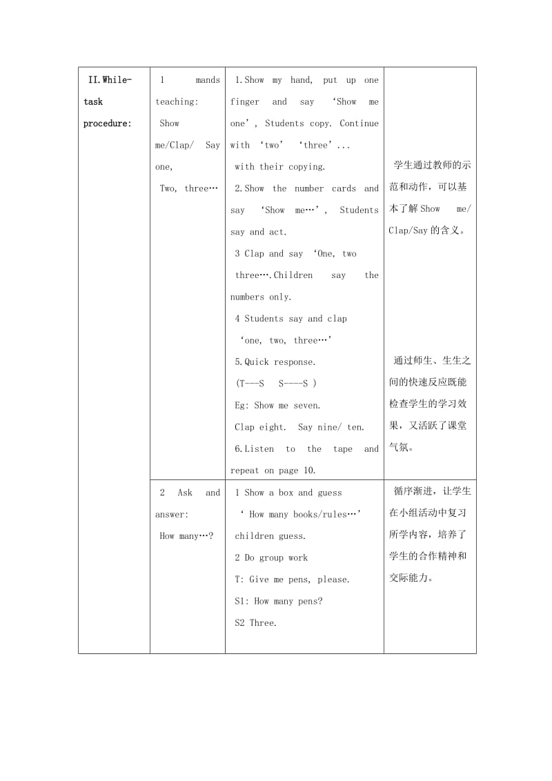 2019年一年级英语上册 Unit 2 Numbers（第四课时）教案 沪教牛津版.doc_第2页