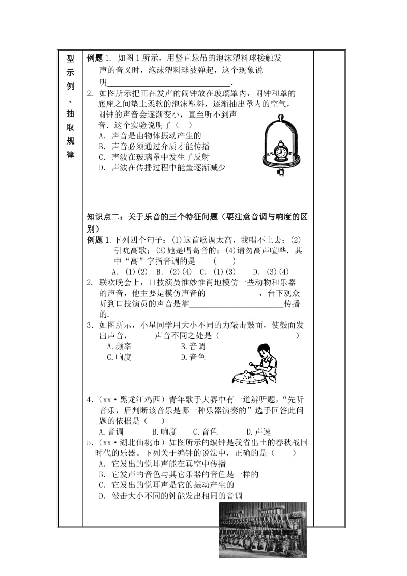 2019-2020年物理人教新课标版第1章《声现象》单元复习学案.doc_第2页