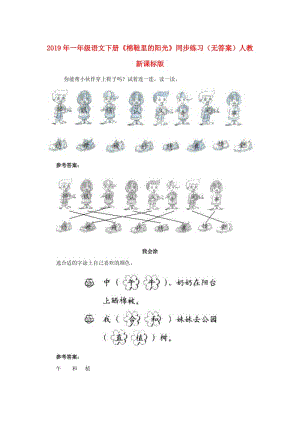 2019年一年级语文下册《棉鞋里的阳光》同步练习（无答案）人教新课标版.doc