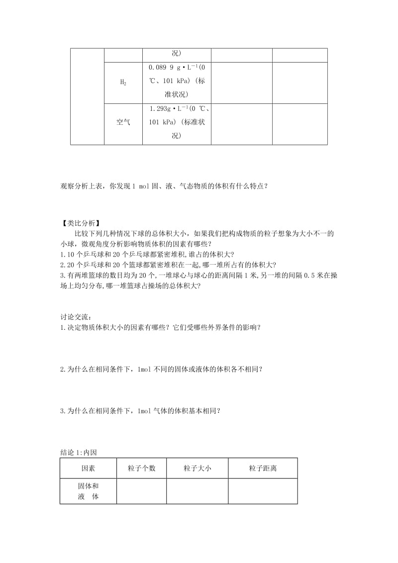 2019-2020年高一化学《气体摩尔体积》教学设计.doc_第3页