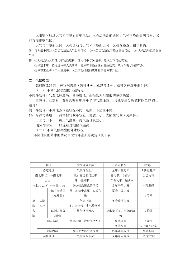 2019-2020年人教版高中地理高一必修上《气候的形成和变化》教学设计附练习.doc_第2页