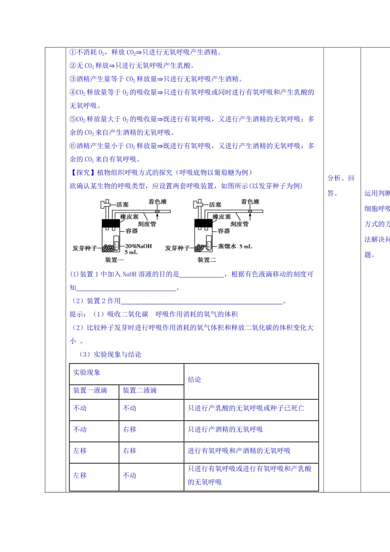 2019-2020年人教版高中生物必修1 第5章第3节ATP主要来源—细胞呼吸第2课时 教案.doc_第2页