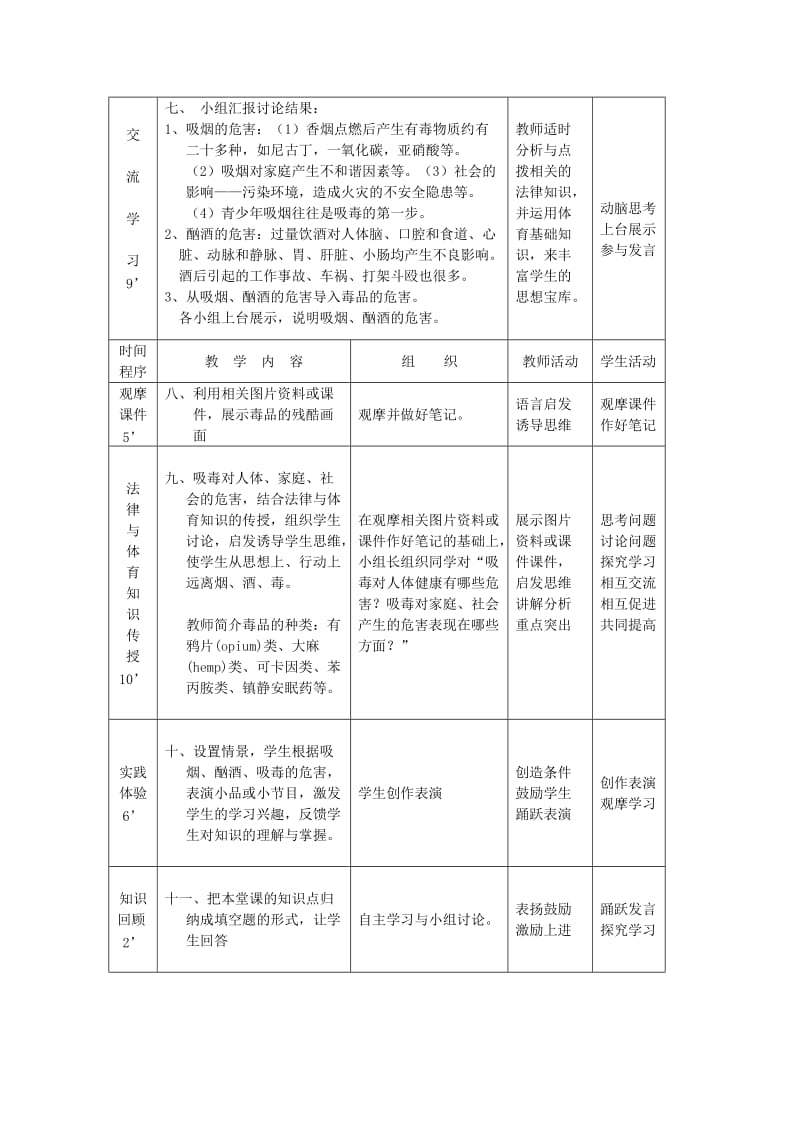 2019-2020年高一体育与健康 吸烟、酗酒、毒品的危害教案.doc_第2页