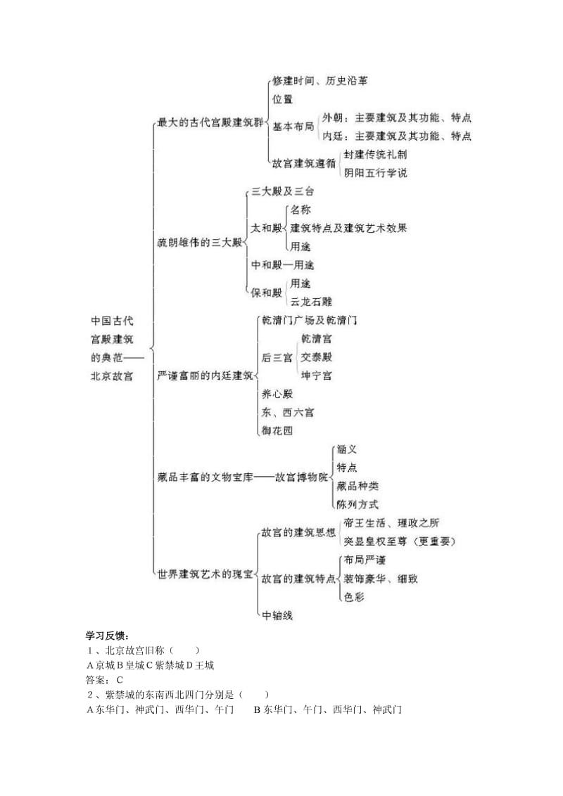 2019-2020年人教版历史选修6《中国古代宫殿建筑的典范——北京故宫》word学案.doc_第2页