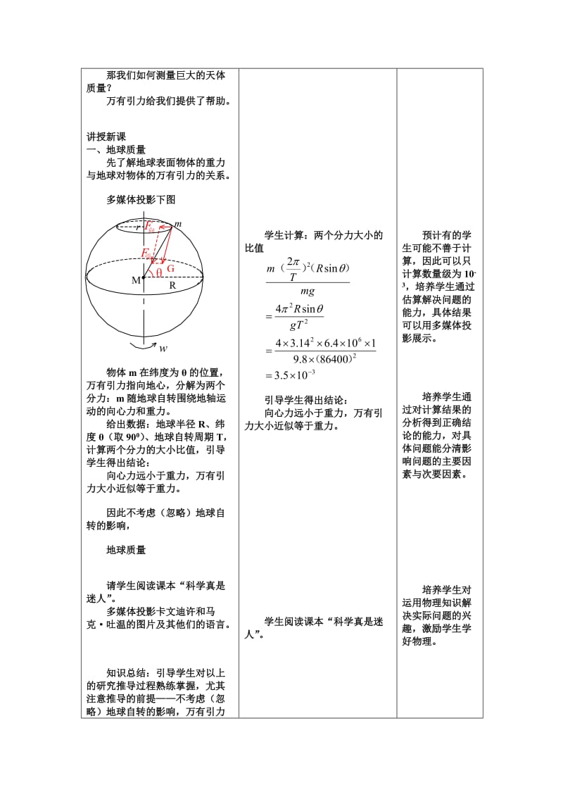 2019-2020年人教版必修二6.4《万有引力理论的成就》WORD教案1.doc_第2页