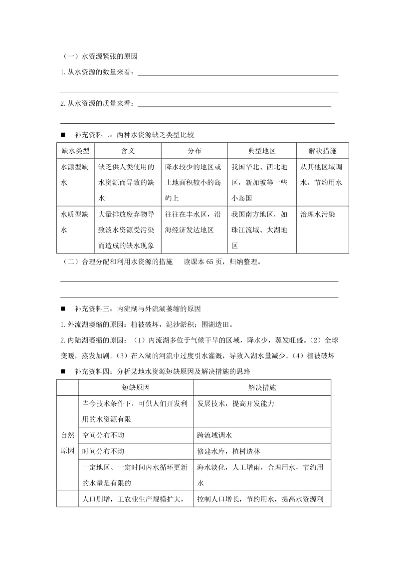 2018-2019学年高中地理 第三章 地球上的水 3.3 水资源的合理利用学案3 新人教版必修1.doc_第3页