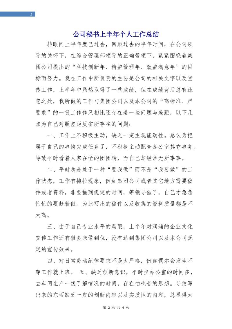 公司秘书上半年个人工作总结.doc_第2页