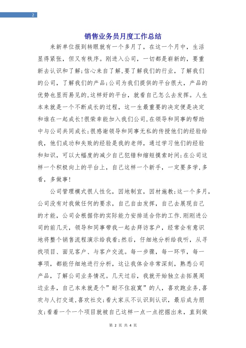 销售业务员月度工作总结.doc_第2页