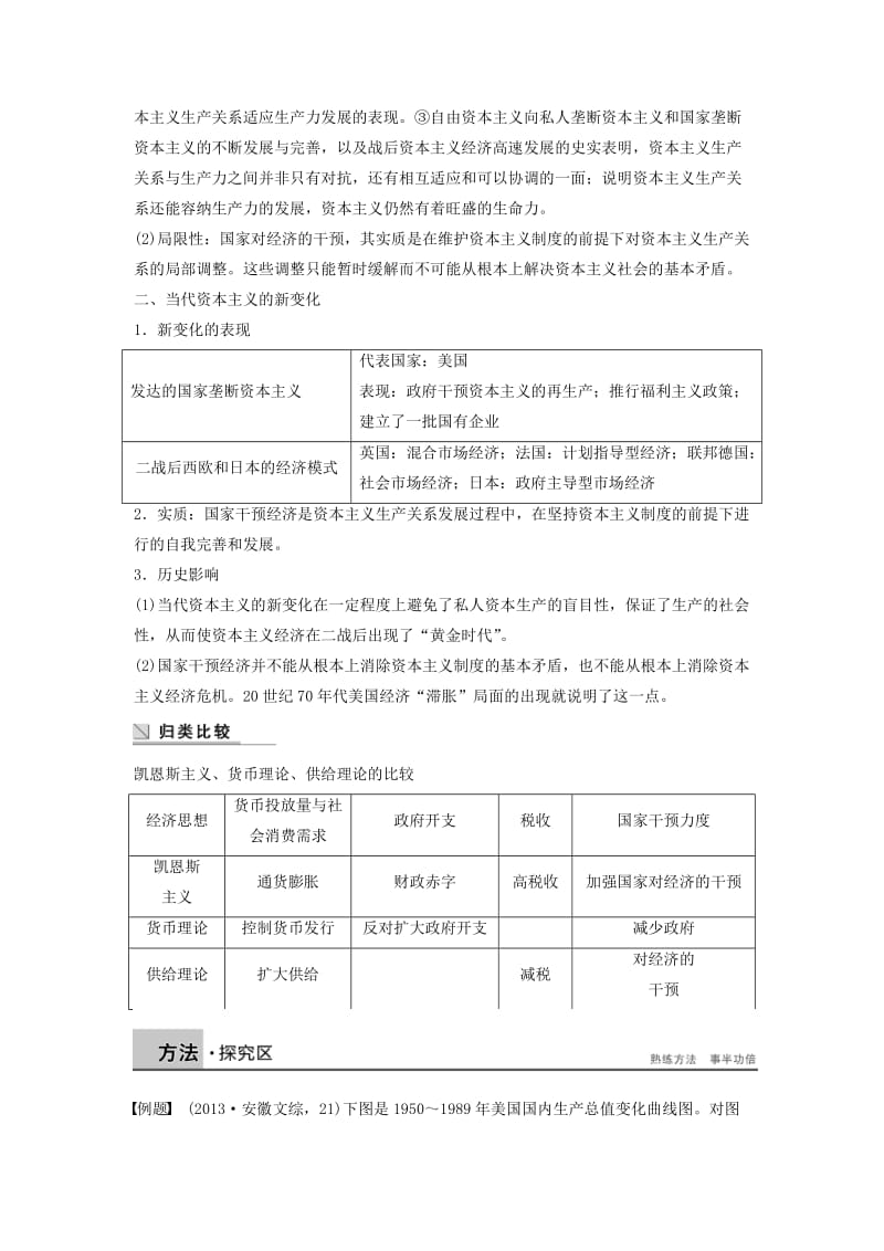 2017-2018学年高中历史 专题六 罗斯福新政与当代资本主义 课时4 专题学习总结学案 人民版必修2.doc_第3页