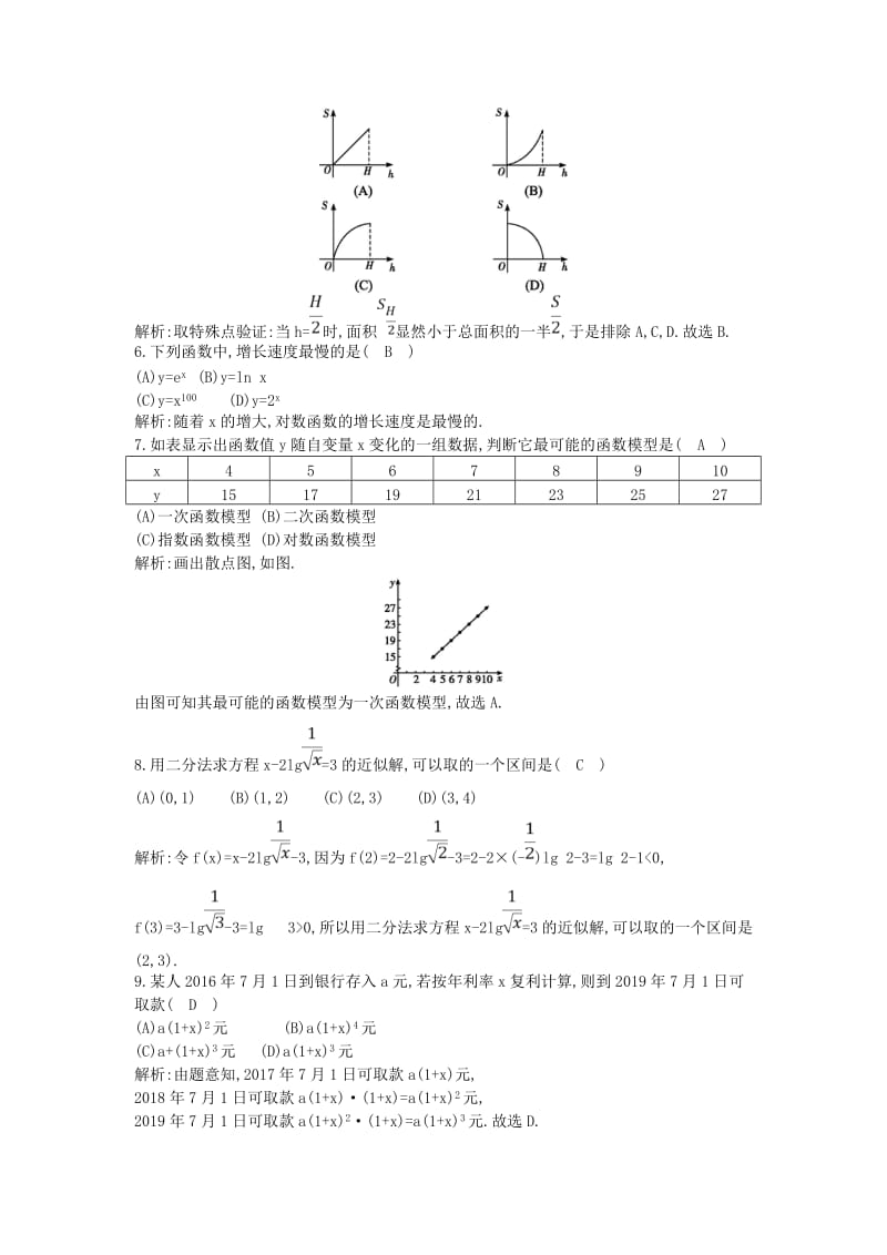 2018-2019学年高中数学 第三章 函数的应用章末检测试题 新人教A版必修1.doc_第2页