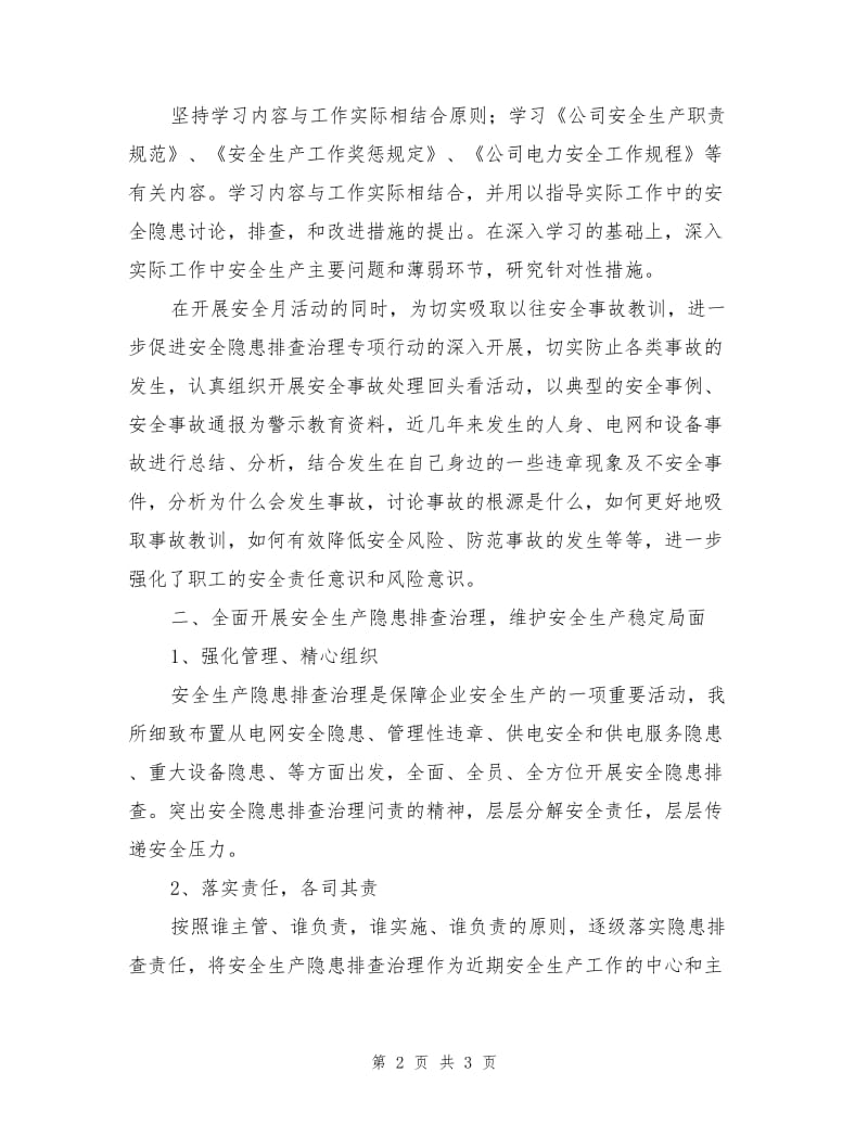 电力安全专项整治活动总结.doc_第2页