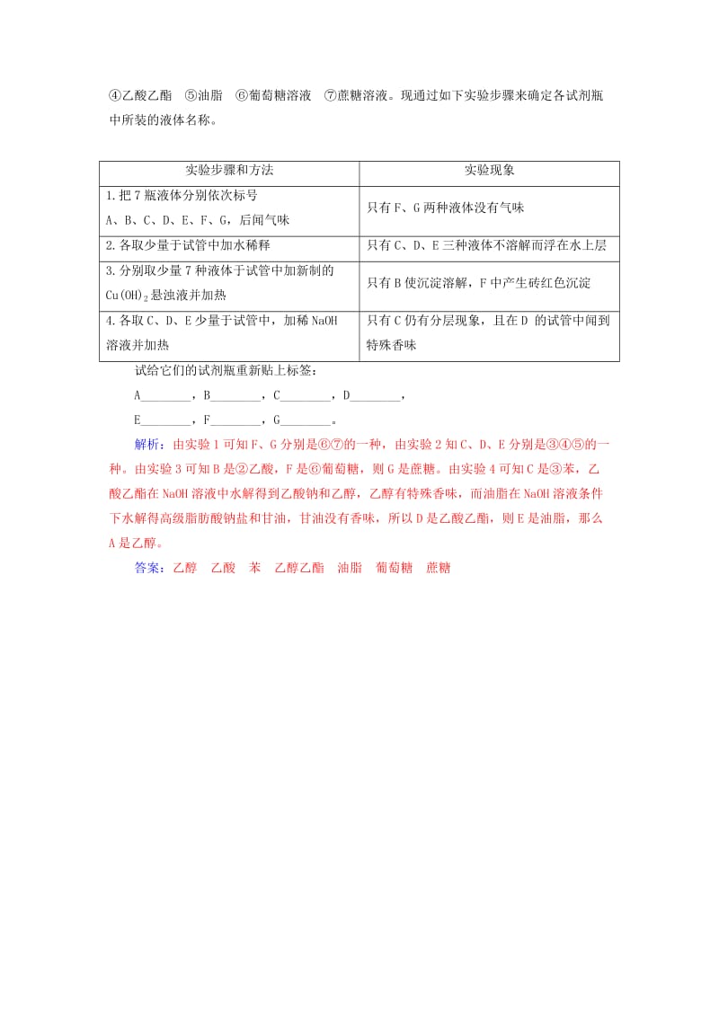 2018-2019学年高中化学 专题讲座（五）有机物的检验与鉴别 新人教版必修2.doc_第3页