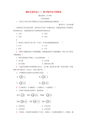 2018-2019學(xué)年高中化學(xué) 課時分層作業(yè)1 原子核外電子的排布 蘇教版必修2.doc