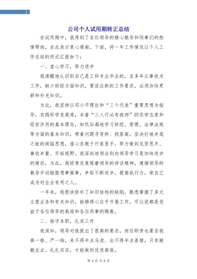 公司个人试用期转正总结.doc_第2页