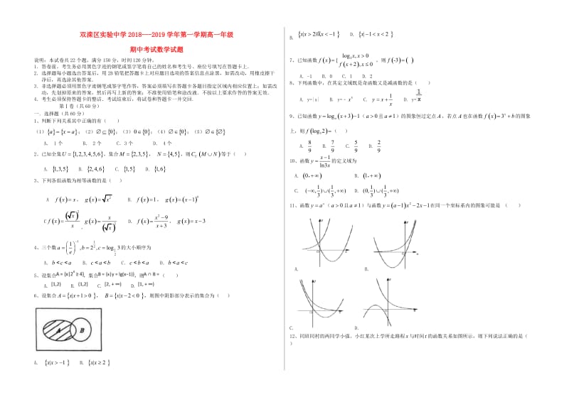 河北省承德市双滦区实验中学2018-2019学年高一数学上学期期中试题.doc_第1页