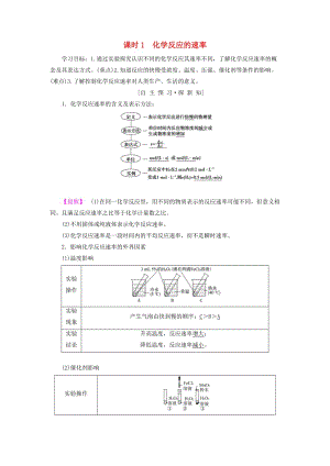 2018-2019學(xué)年高中化學(xué) 第2章 化學(xué)反應(yīng)與能量 第3節(jié) 化學(xué)反應(yīng)的速率和限度 課時1 化學(xué)反應(yīng)的速率學(xué)案 新人教版必修2.doc