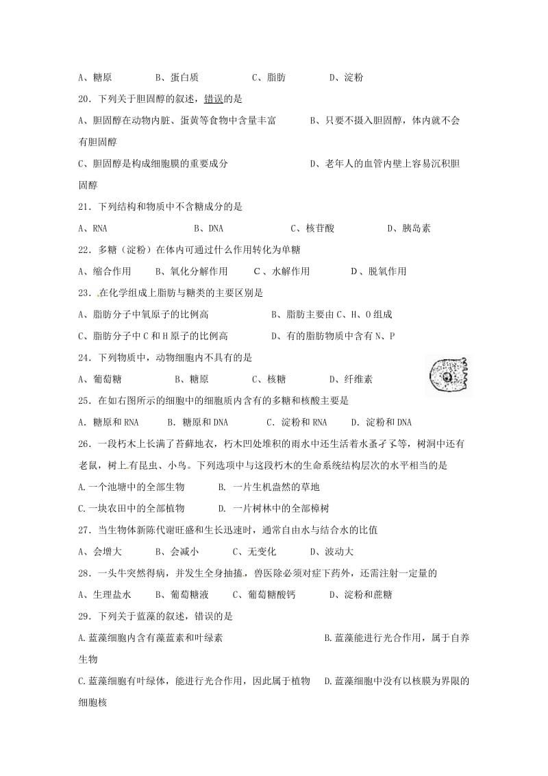 黑龙江省哈尔滨市第六中学2018-2019学年高一生物10月月考试题.doc_第3页