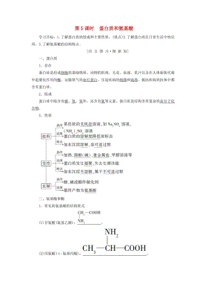 2018-2019學(xué)年高中化學(xué) 專題3 有機(jī)化合物的獲得與應(yīng)用 第2單元 食品中的有機(jī)化合物 第5課時(shí) 蛋白質(zhì)和氨基酸學(xué)案 蘇教版必修2.doc