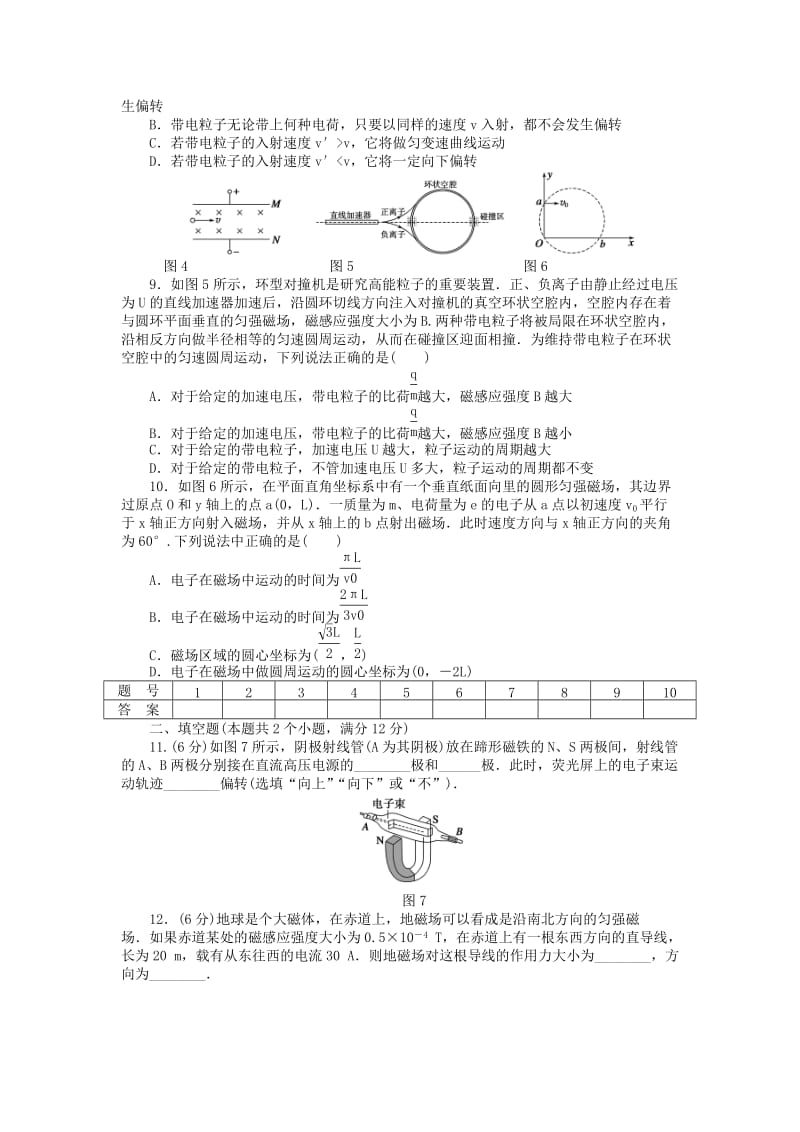 2017-2018学年高中物理 第3章 磁场章末检测（B）教科版选修3-1.doc_第2页