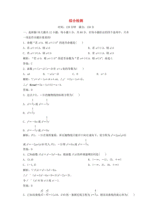 2017-2018學年高中數學 綜合檢測 新人教A版選修1 -1.doc