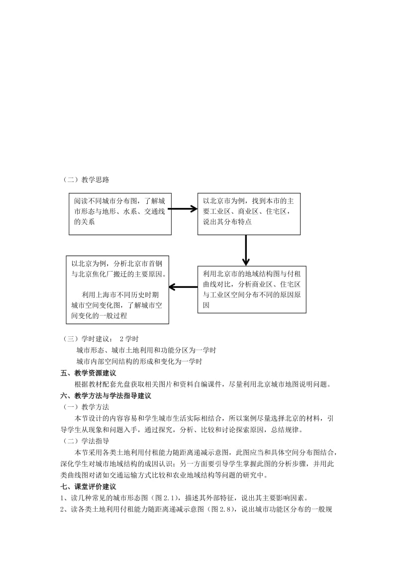 2018-2019学年高中地理 第二章 城市与城市化 第1节 城市的内部空间结构教案 新人教版必修2.doc_第2页