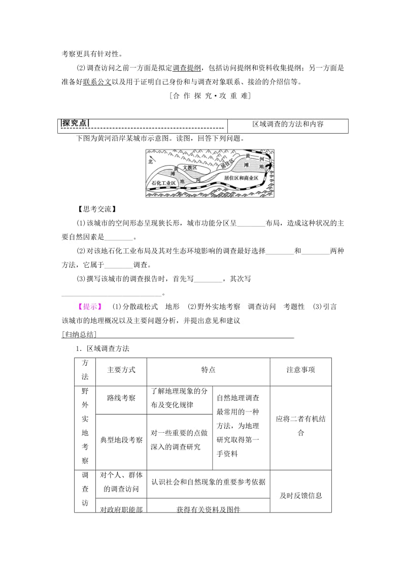 2018-2019学年高中地理 第二单元 走可持续发展之路 单元活动 学会小区域调查学案 鲁教版必修3.doc_第2页