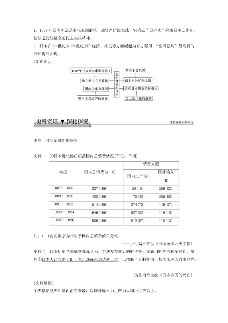 2017-2018学年高中历史 第八单元 日本明治维新 第4课 走向世界的日本教学案 新人教版选修1 .doc_第3页