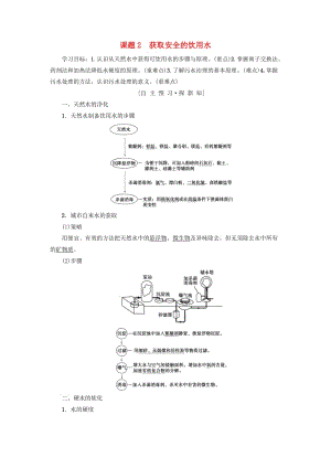 2018-2019學(xué)年高中化學(xué) 主題1 呵護生存環(huán)境 課題2 獲取安全的飲用水學(xué)案 魯科版選修1 .doc