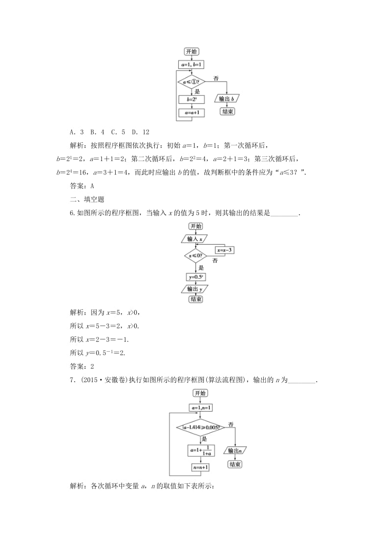 2018-2019学年高中数学 第一章 算法初步 1.1 算法与程序框图 1.1.2 第3课时 循环结构、程序框图的画法检测 新人教A版必修3.doc_第3页