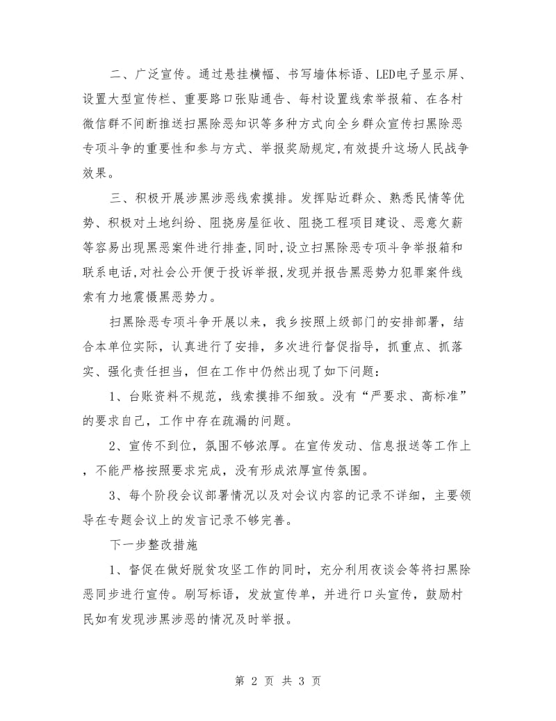 乡镇平安建设暨扫黑除恶专项斗争工作自查报告.doc_第2页